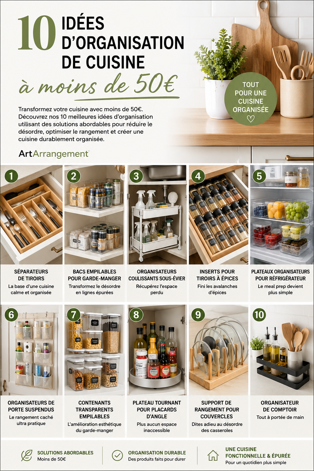 10 idées d’organisation de cuisine à moins de 50€ | ArtArrangement