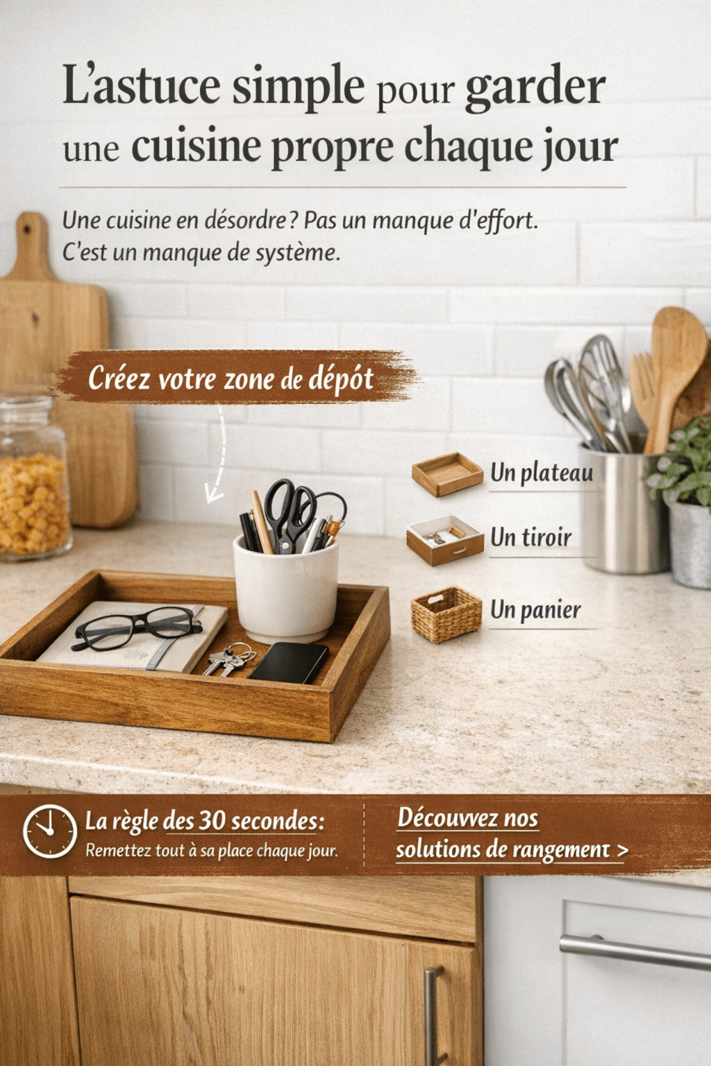 L’astuce simple pour garder une cuisine propre chaque jour - L'Art du Rangement
