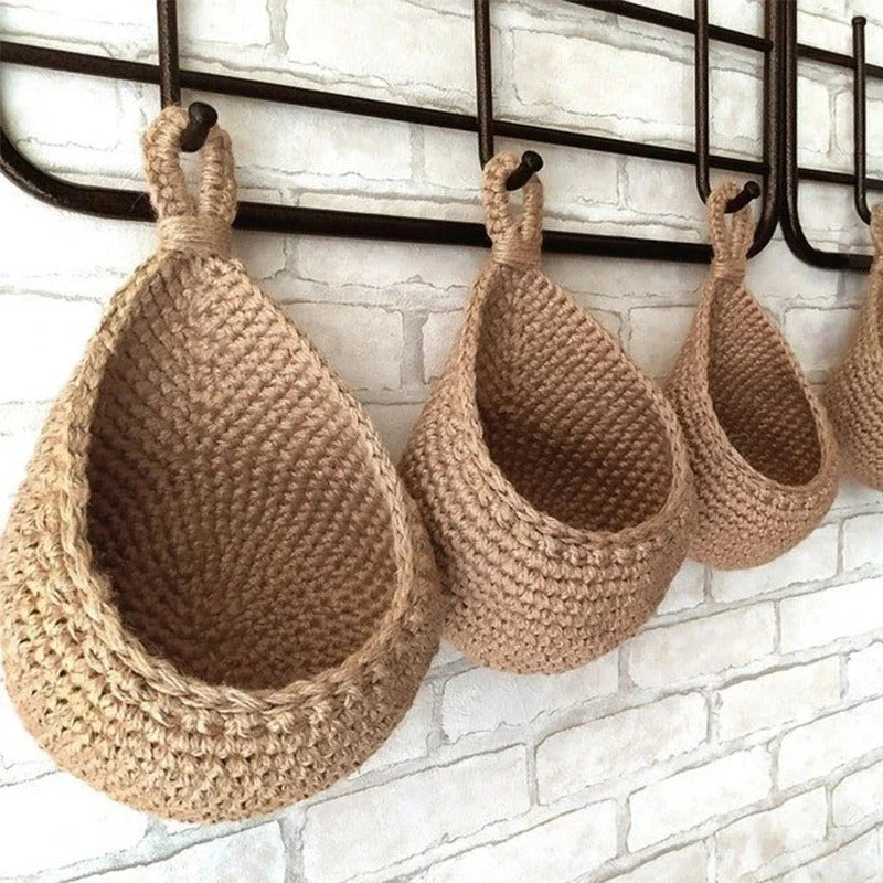 Paniers de Rangement Muraux en corde de Coton