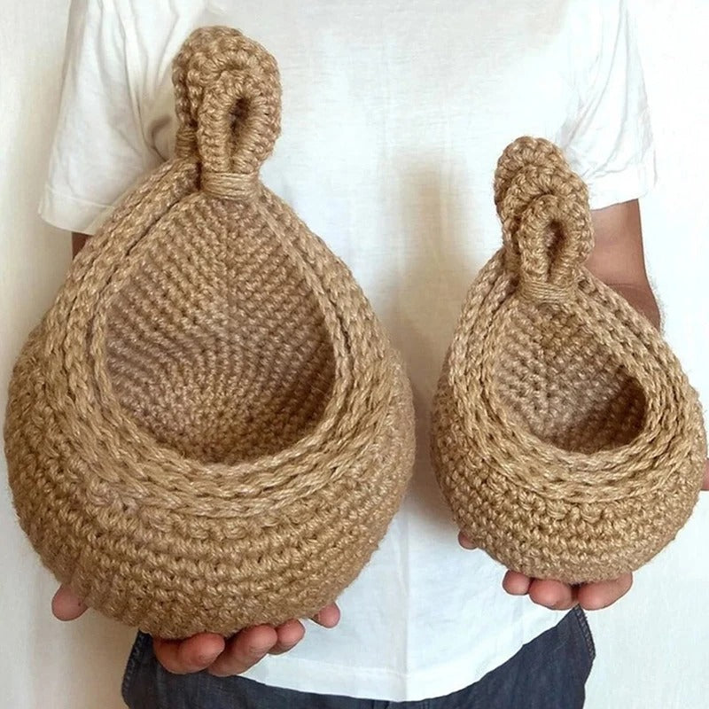 Paniers de Rangement Muraux en corde de Coton