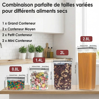 Boite rangement alimentaire | 7 boites Hermétique - L'Art du Rangement
