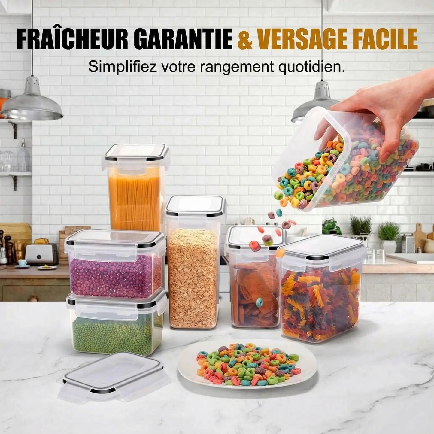 Boite rangement alimentaire | 7 boites Hermétique - L'Art du Rangement