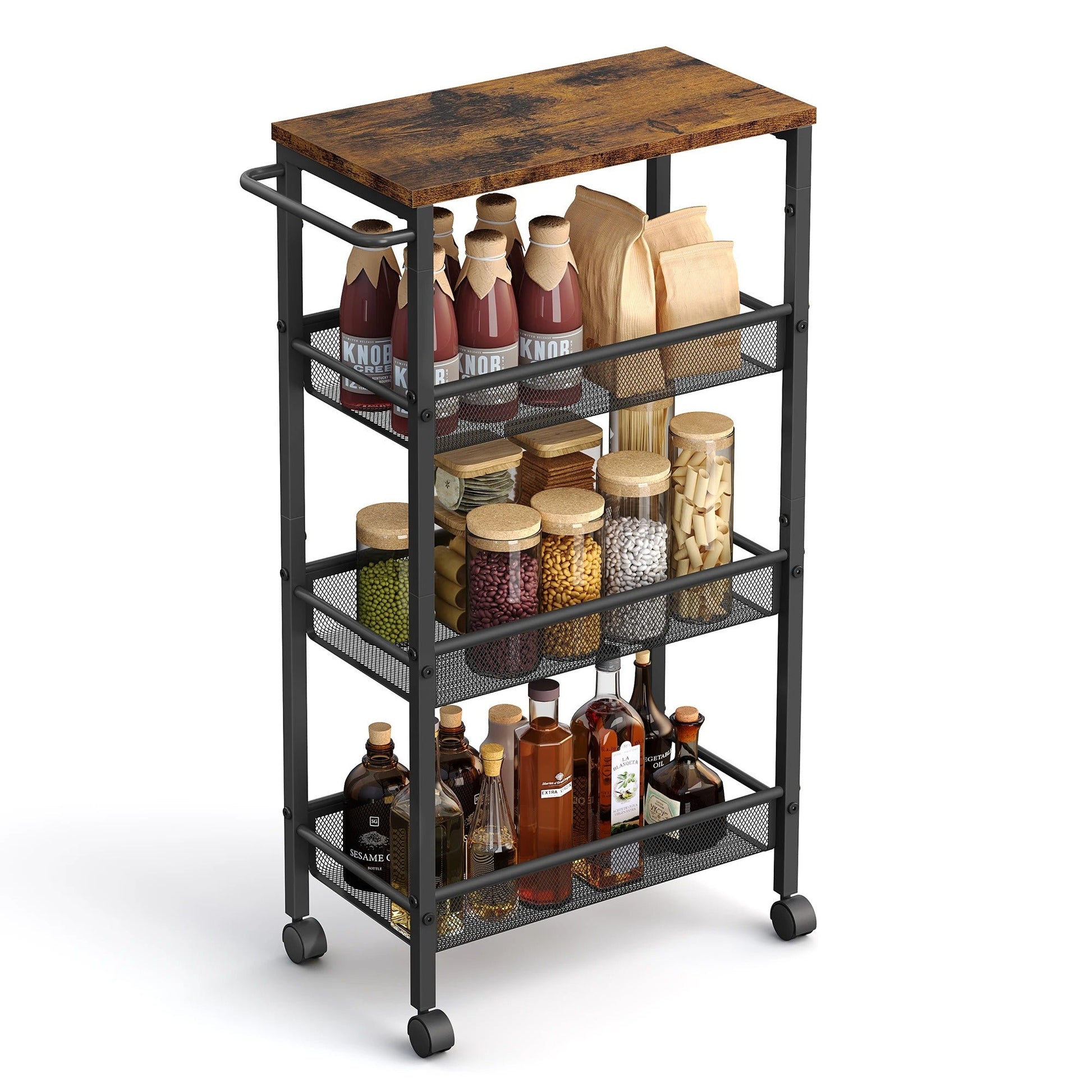 Chariot Rangement Cuisine | Compact 4 Niveaux - L'Art du Rangement