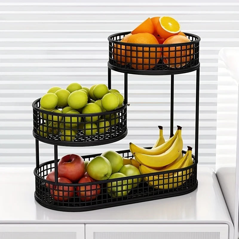 rangement cuisine | Corbeille Multicouche Inox Fruits