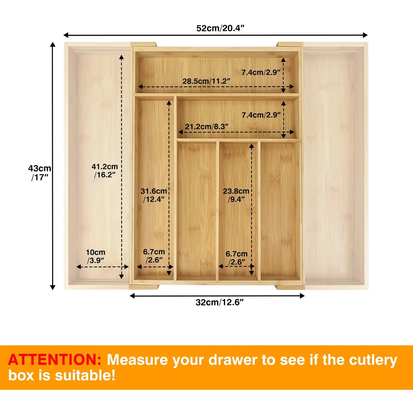 Organisateur tiroir bambou extensible  Premium