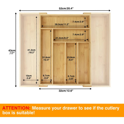 Organisateur tiroir bambou extensible  Premium