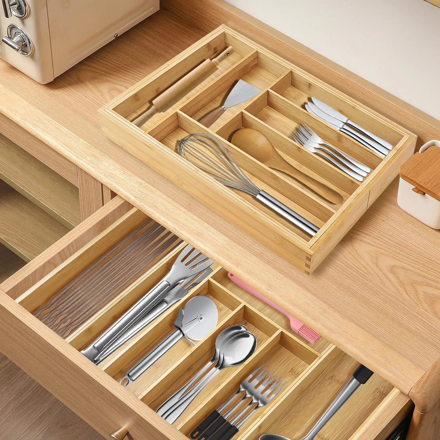 Organisateur tiroir bambou extensible  Premium