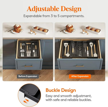 Organisateur Tiroir Couverts Extensible Réglable  Premium
