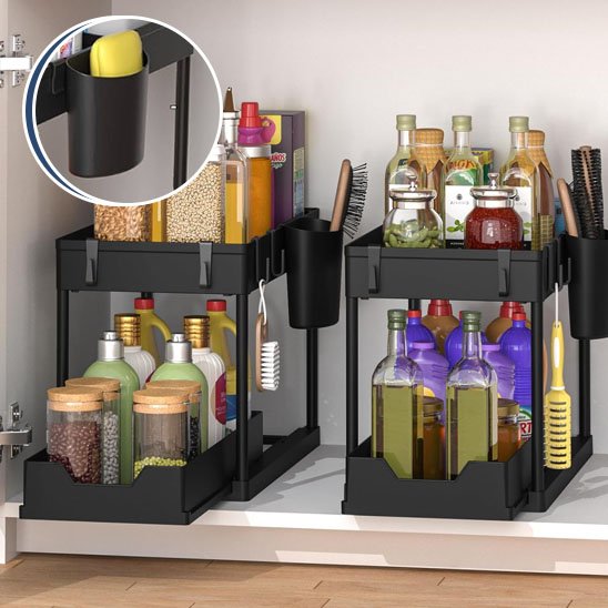 Rangement cuisine sous évier | Ajustable