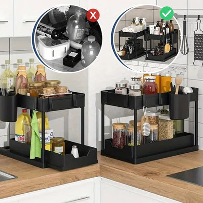 Rangement cuisine sous évier | Ajustable