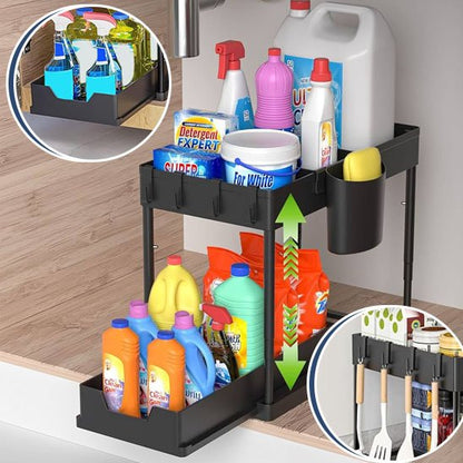 Rangement cuisine sous évier | Ajustable