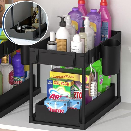 Rangement cuisine sous évier | Ajustable