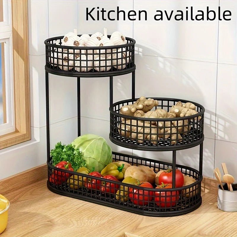 rangement cuisine | Corbeille Multicouche Inox Fruits - L'Art du Rangement