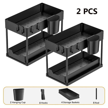 Rangement cuisine sous évier | Ajustable - L'Art du Rangement